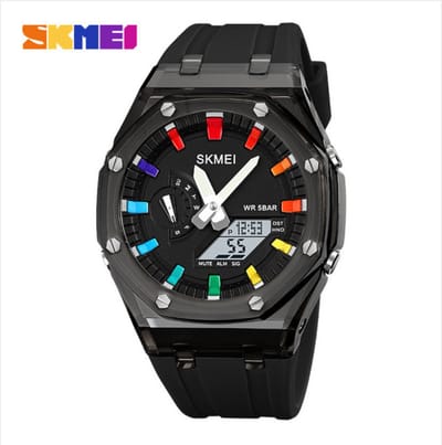 SKMEI 2100 Waterproof Countdown Stopwatch Led Light Electronic Movement Wristwatch_img_0