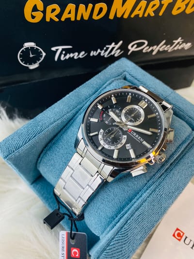Curren 8475 Silver Black Watch For Men_img_1