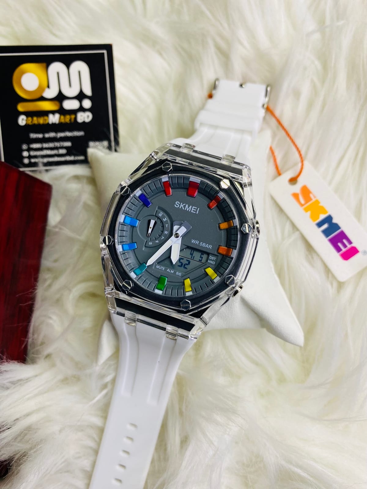 SKMEI 2100 Waterproof Countdown Stopwatch Led Light Electronic Movement Wristwatch