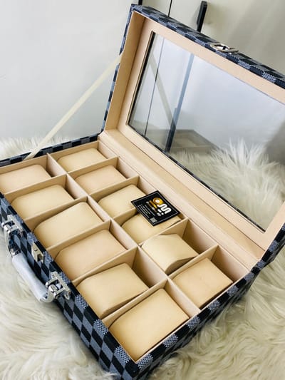 LUXURY BLUE CHEESE DESIGN || 12 SLOT WATCH BOX_img_1