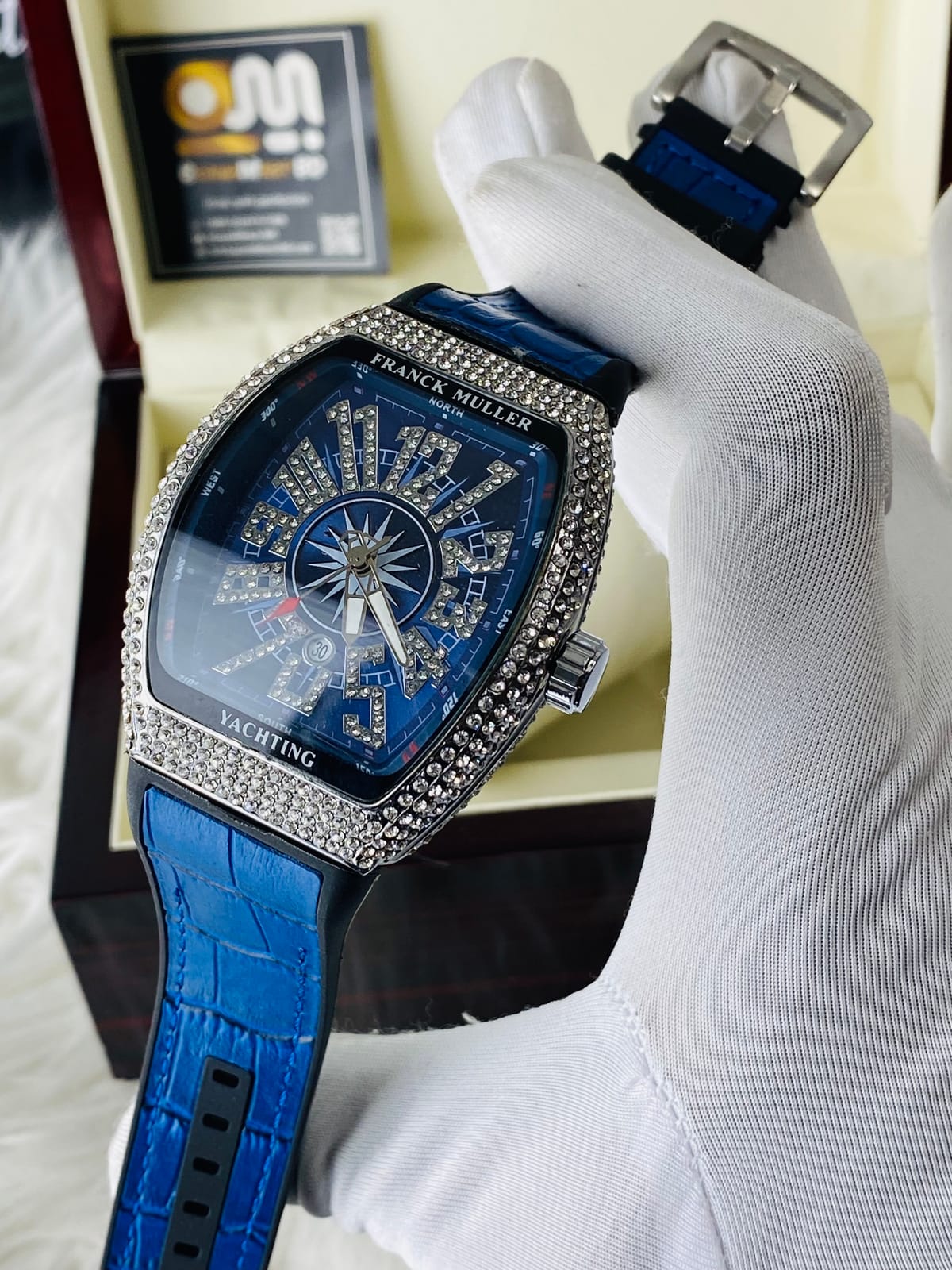 Frank Muller || Full stone |Blue Strap