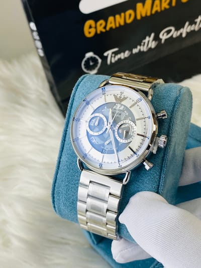 Armani Oval || Silver chain || Uper dial white_img_0