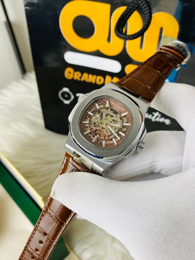 Patek Automatic Skleton || Brown strap Brown dial_img_0