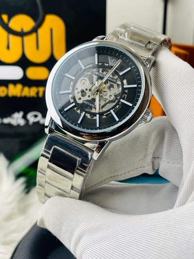 Emporio Armani Meccanico Automatic Silver Dial Steel Men's Watch_img_0