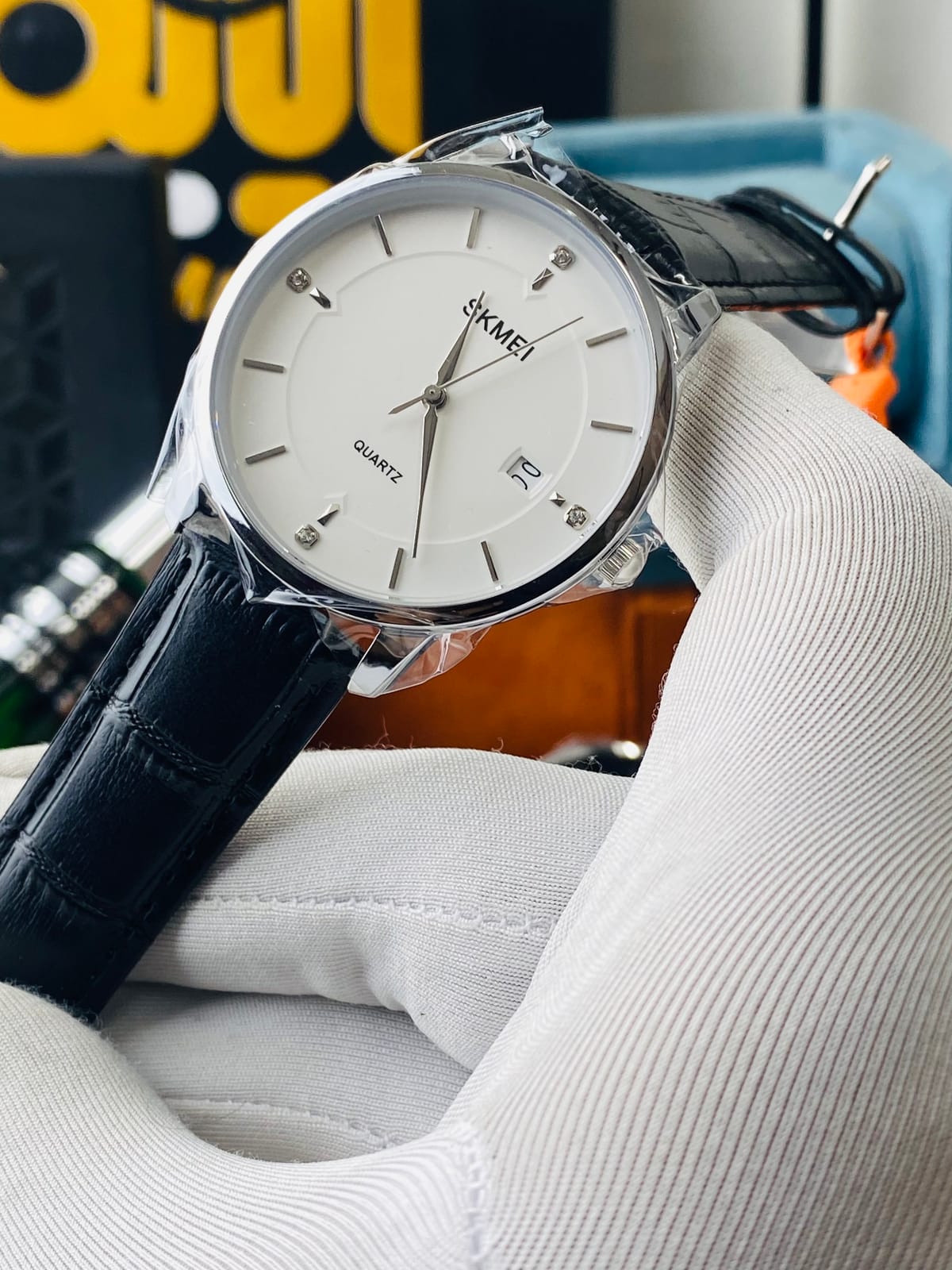 Skmei 1801 || Black Strap White Dial