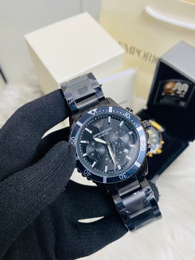 Emporio Armani World explore black Dial Chronograph mens watch_img_0