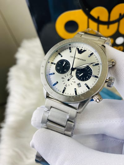 Armani Matte Silver || Active Chronograph || Uper Dial white_img_0