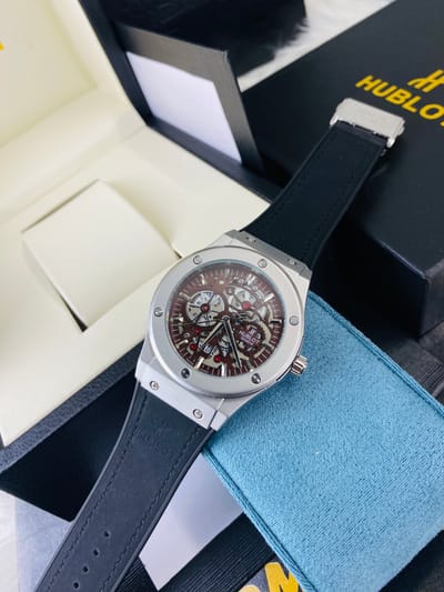 Hublot Dial brown Strap black Sweep movement Battery quartz_img_0