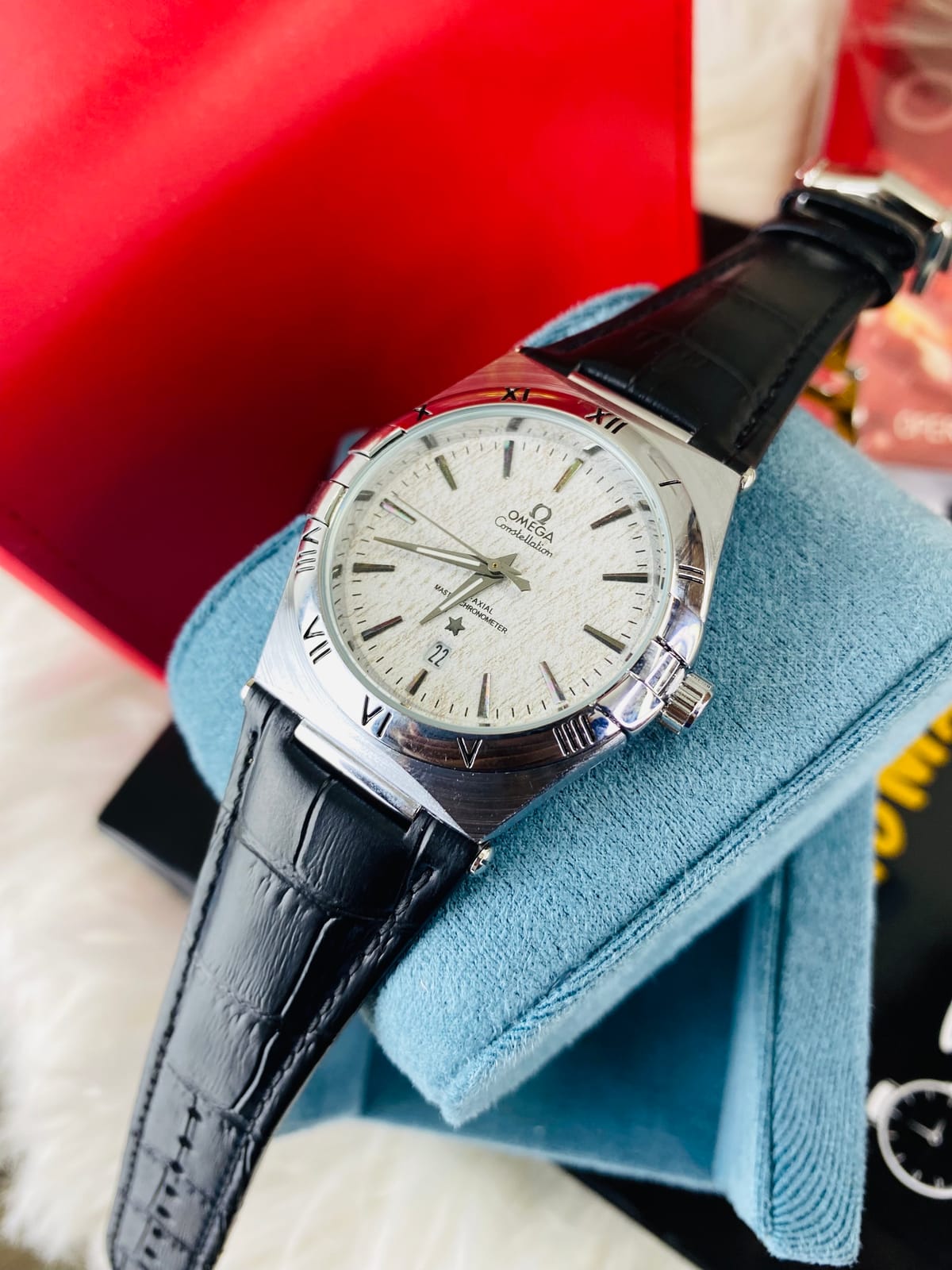 Omega constellation white dial sweep movement